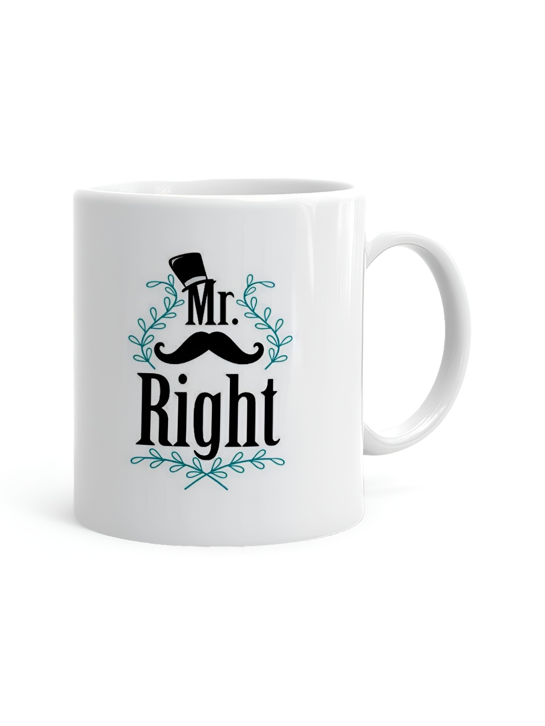 

Khakee White & Black Printed Ceramic Glossy Mug 325 ml