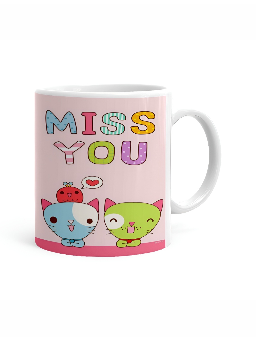 

Khakee White & Pink Text or Slogans Printed Ceramic Glossy Mug 325 ML