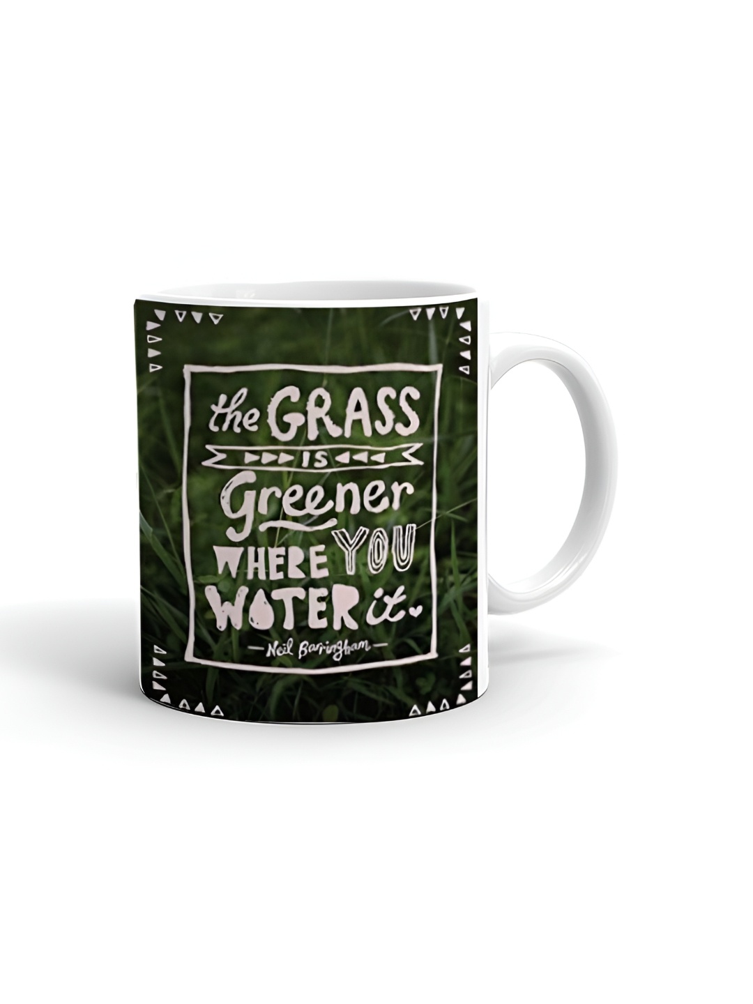 

Khakee White & Black Text or Slogans Printed Ceramic Glossy Mug 325 ml