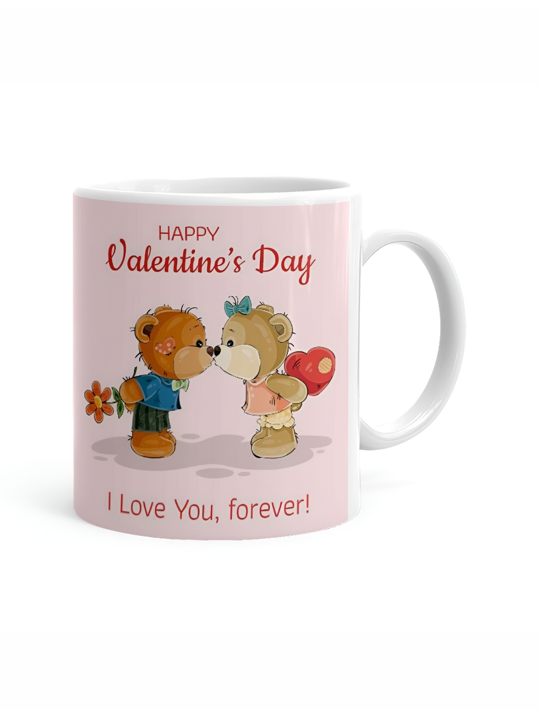 

Khakee White & Pink Text or Slogans Printed Ceramic Glossy Mug 325 ml