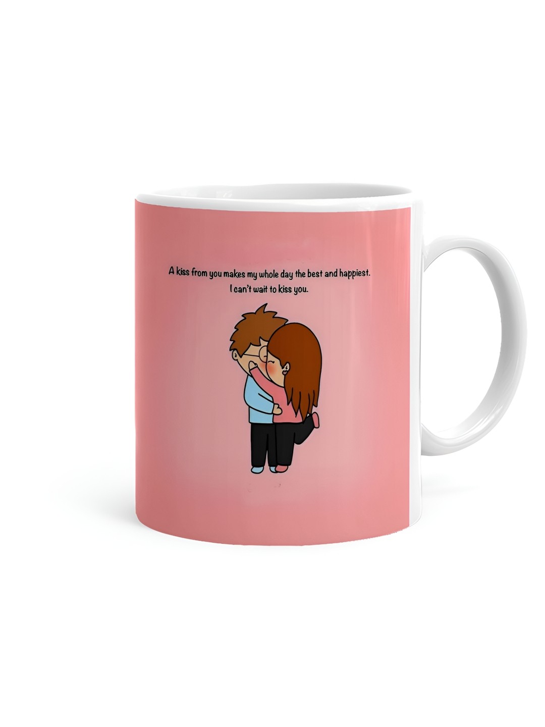 

Khakee White & Pink Printed Ceramic Glossy Mug 325 ml