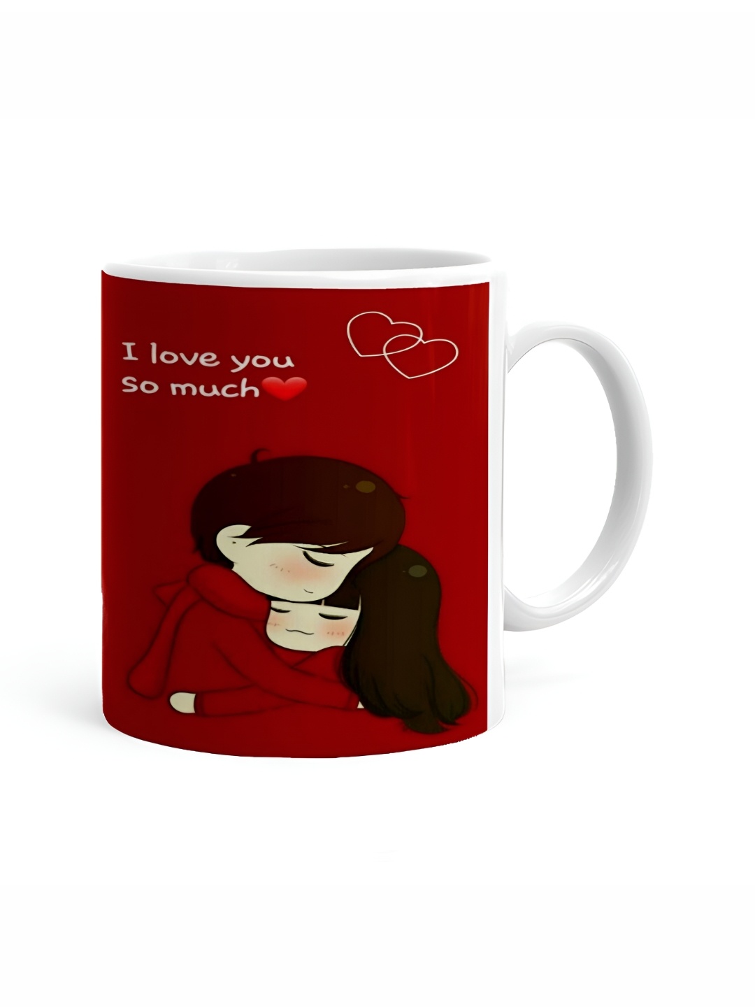 

Khakee White & Red Printed Ceramic Glossy Mug