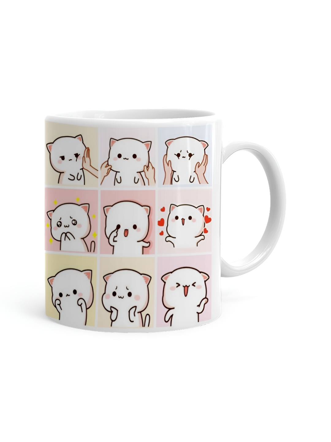 

Khakee White & Red Printed Ceramic Glossy Mug 325 ML