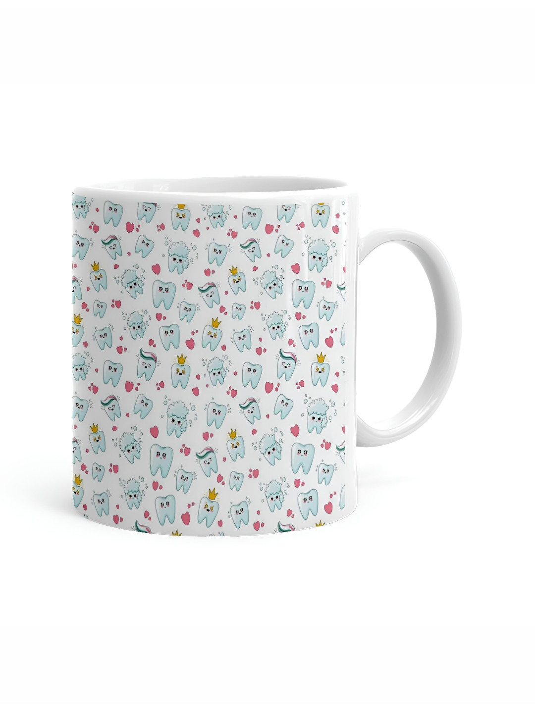 

Khakee White & Blue Printed Microwave Safe Ceramic Glossy Mug 325 ml