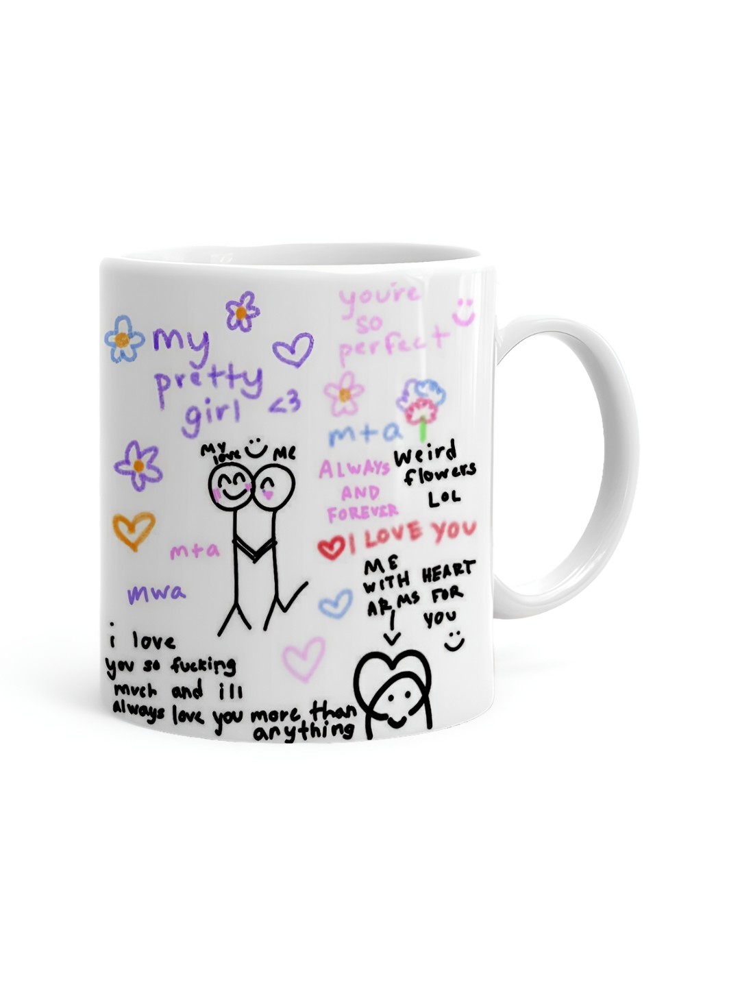

Khakee White & Black Printed Microwave Safe Ceramic Glossy Mug 325 ml