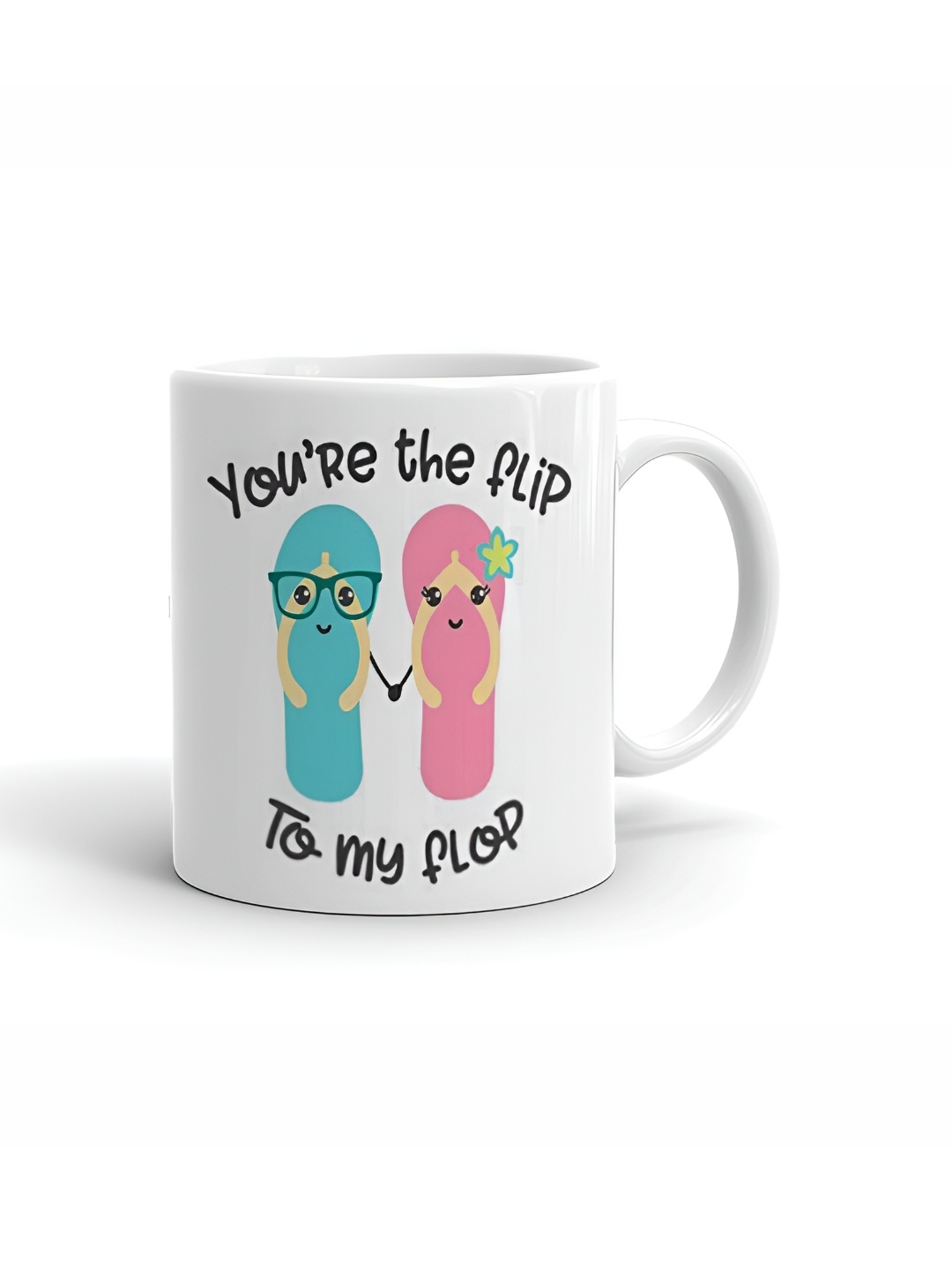 

Khakee White & Blue Printed Microwave Safe Ceramic Glossy Mug 325 ml