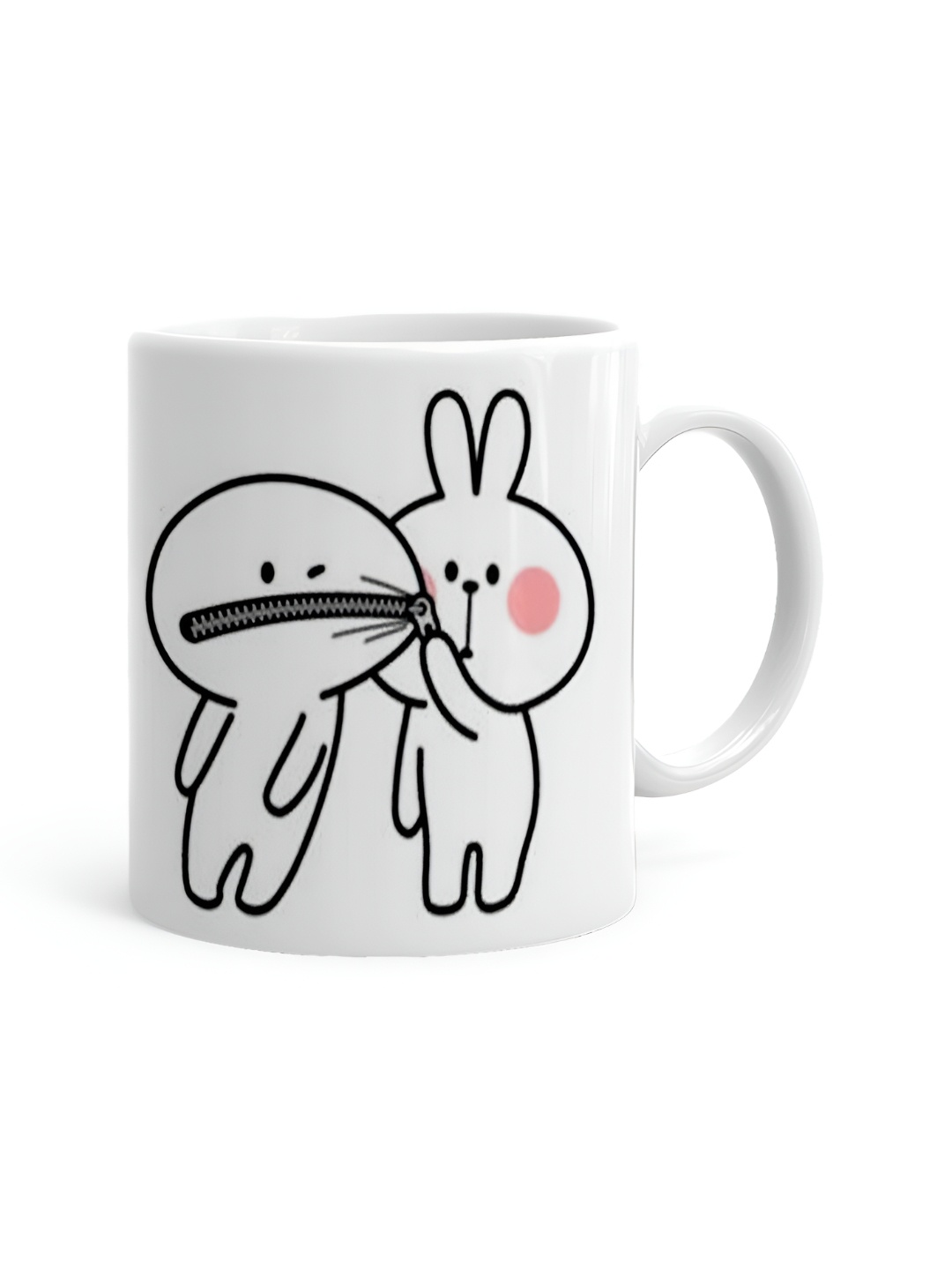 

Khakee White & Black Text or Slogans Printed Microwave Safe Ceramic Glossy Mug 325 ml