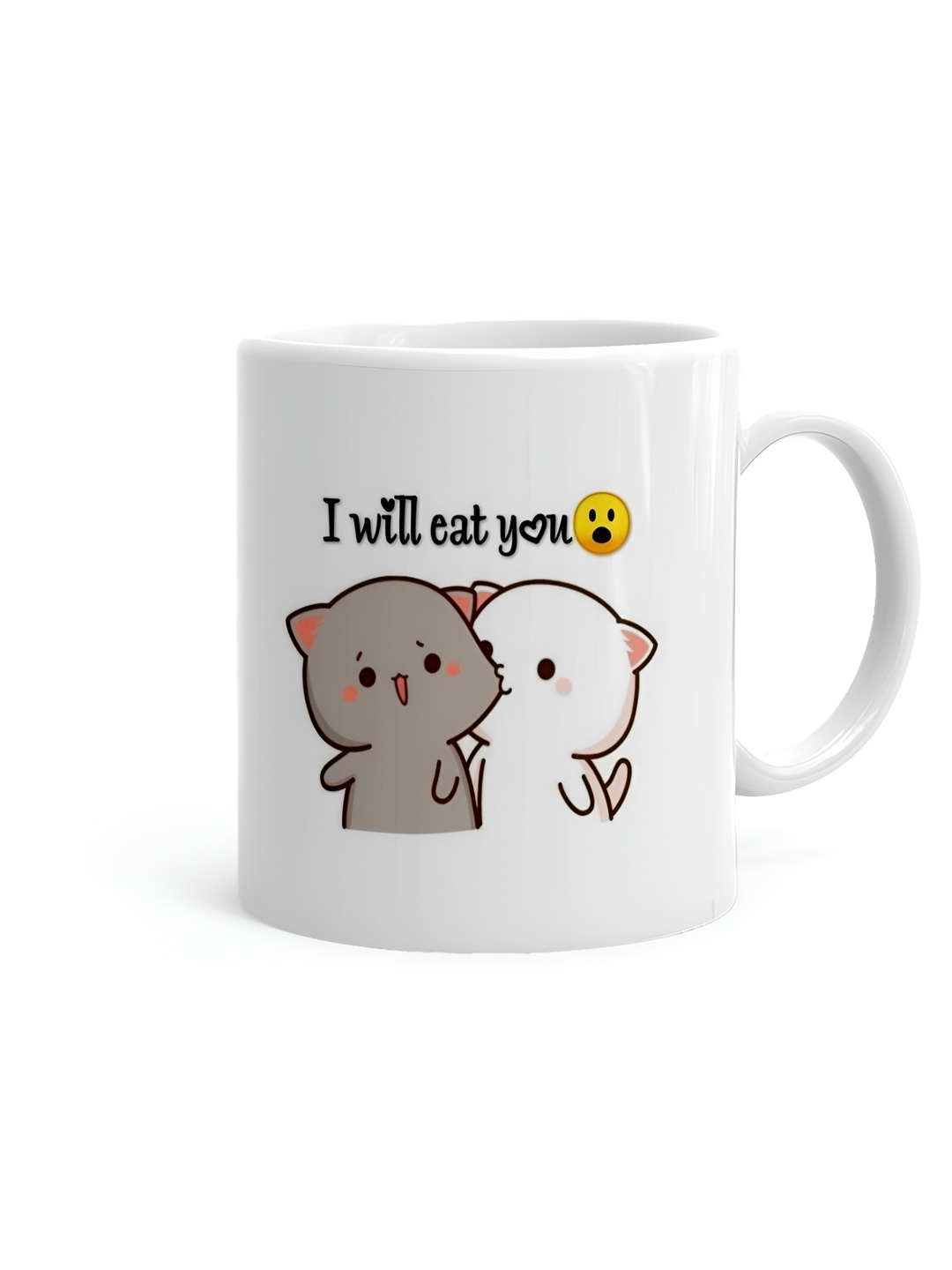 

Khakee White & Grey Printed Microwave Safe Ceramic Glossy Mug 325 ml