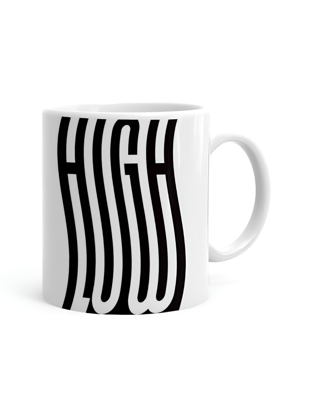 

Khakee White & Black Printed Ceramic Glossy Mugs 325 ml