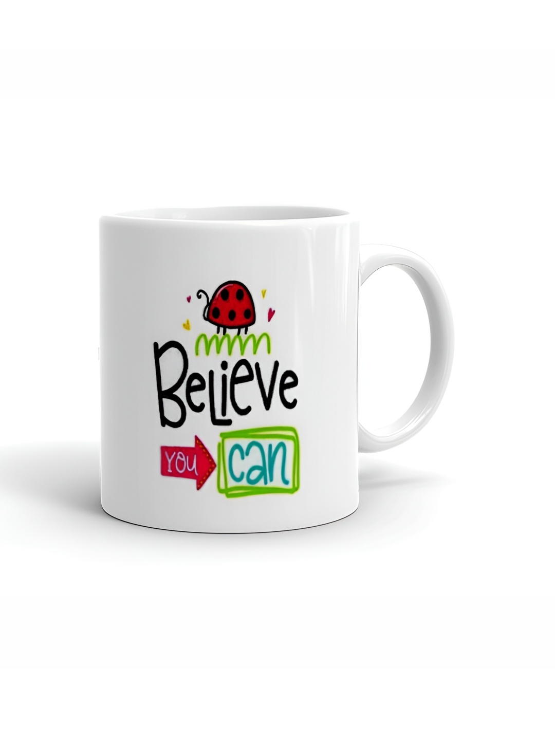 

Khakee White & Green Text or Slogans Printed Glossy Microwave Safe Mugs 325ml