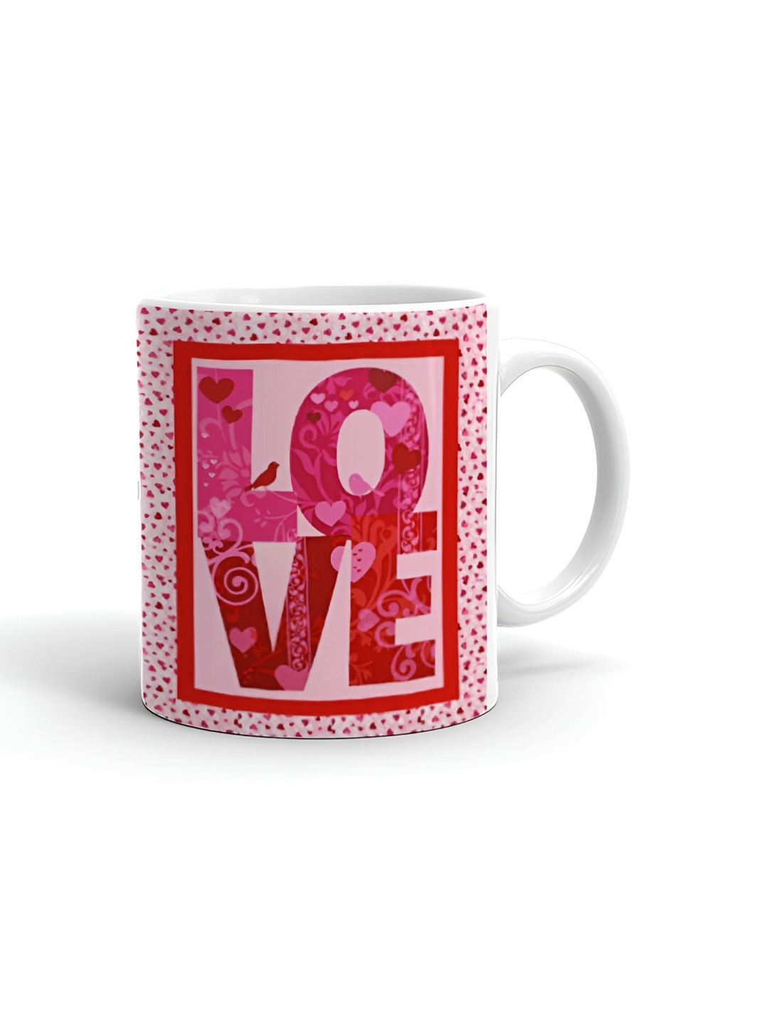 

Khakee White & Pink Text or Slogans Printed Glossy Microwave Safe Mugs 325ml