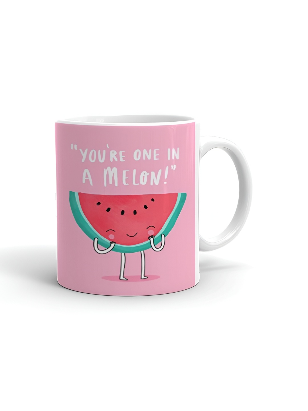

Khakee White & Pink Printed Ceramic Glossy Mug 325 ml