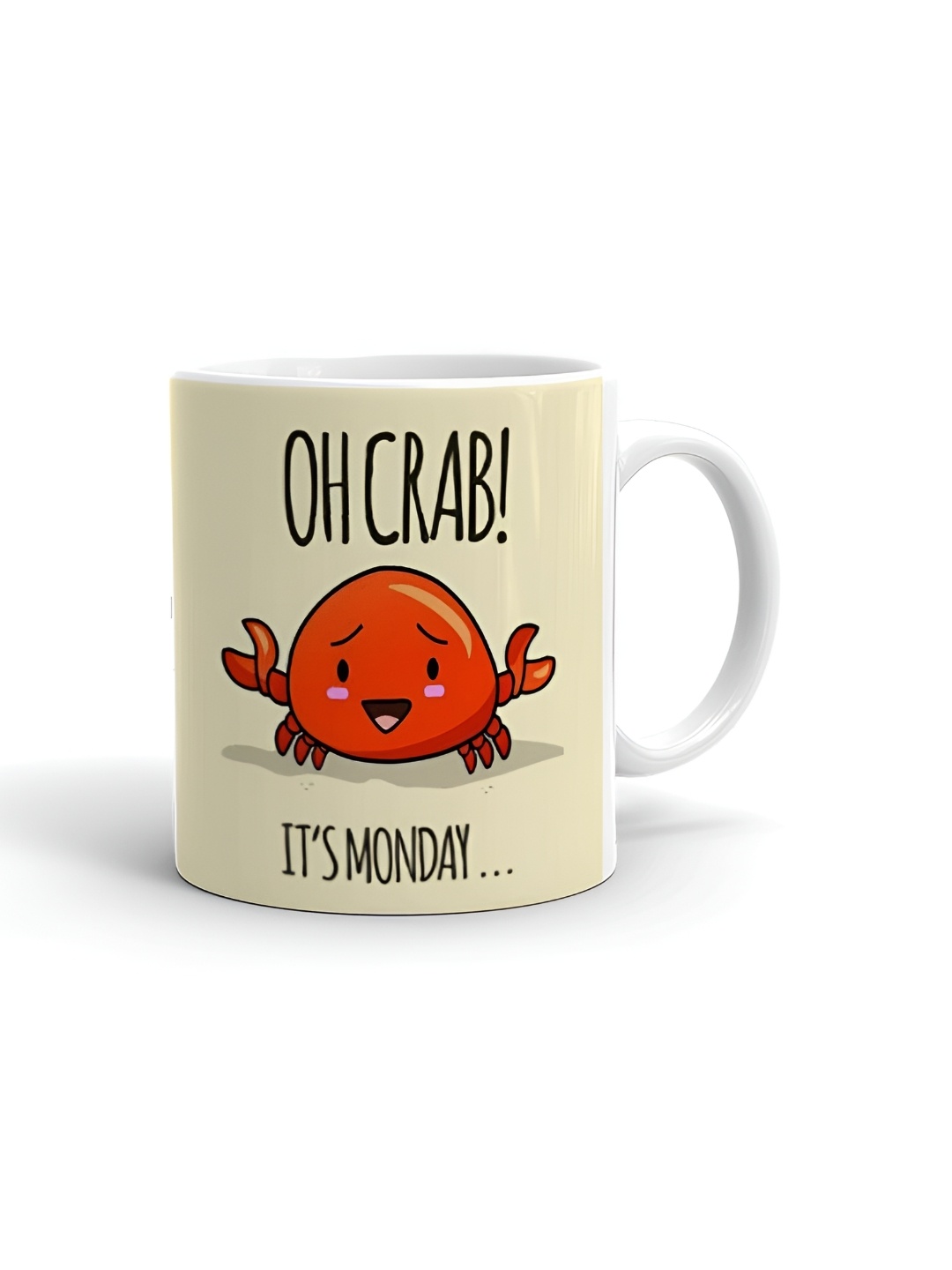 

Khakee White & Red Printed Microwave Safe Ceramic Glossy Mug 325 ml