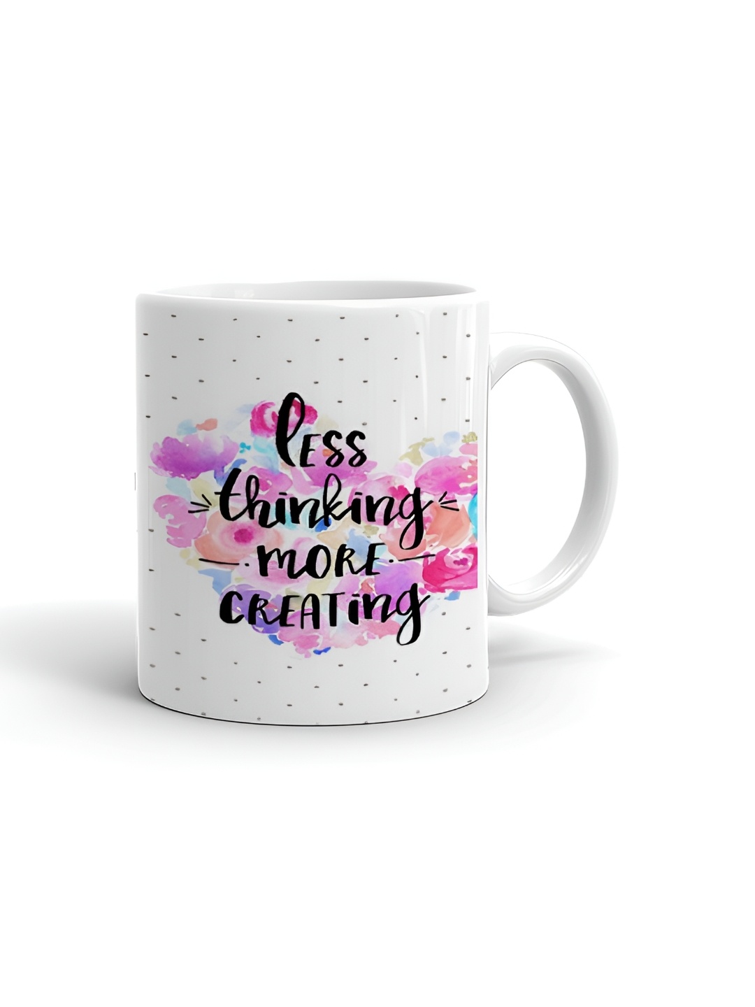 

Khakee White & Purple Printed Ceramic Microwave Safe Glossy Mug 325 ml
