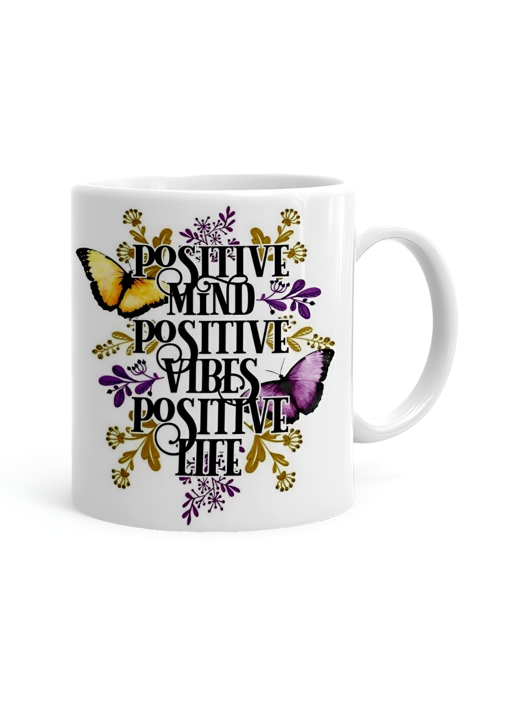 

Khakee White & Purple Printed Ceramic Glossy Microwave Safe Mug 325ml