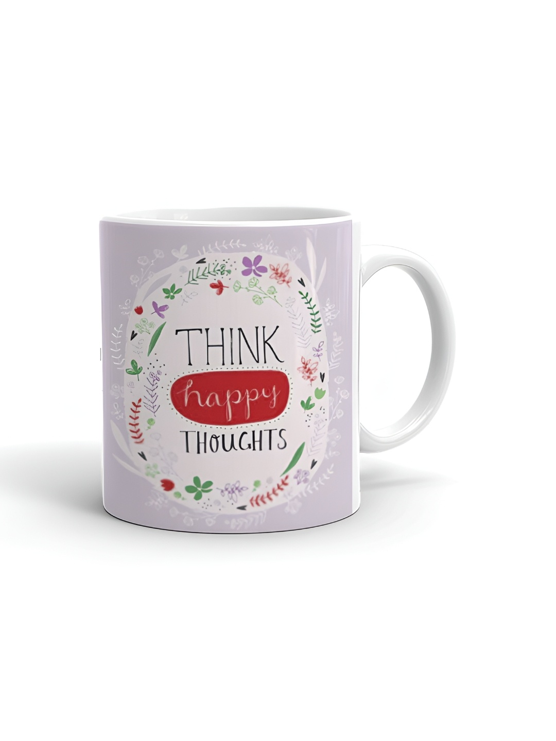 

Khakee White & Purple Text or Slogans Printed Ceramic Glossy Mugs