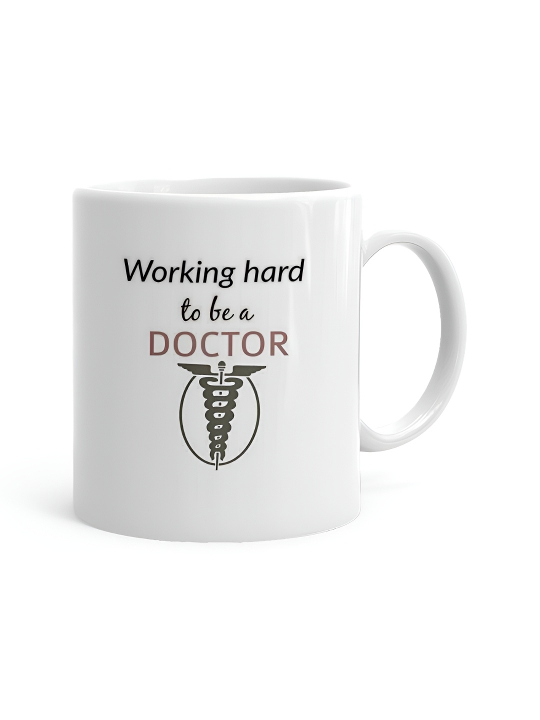 

Khakee White & Black Text or Slogans Printed Ceramic Glossy Mug 325 ml