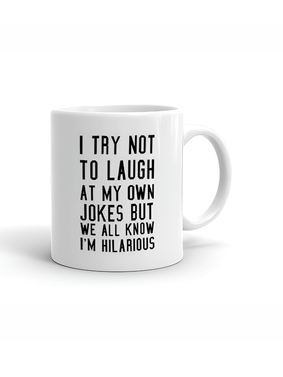 

Khakee White & Black Typography Printed Ceramic Microwave Safe Glossy Mug 325 ml