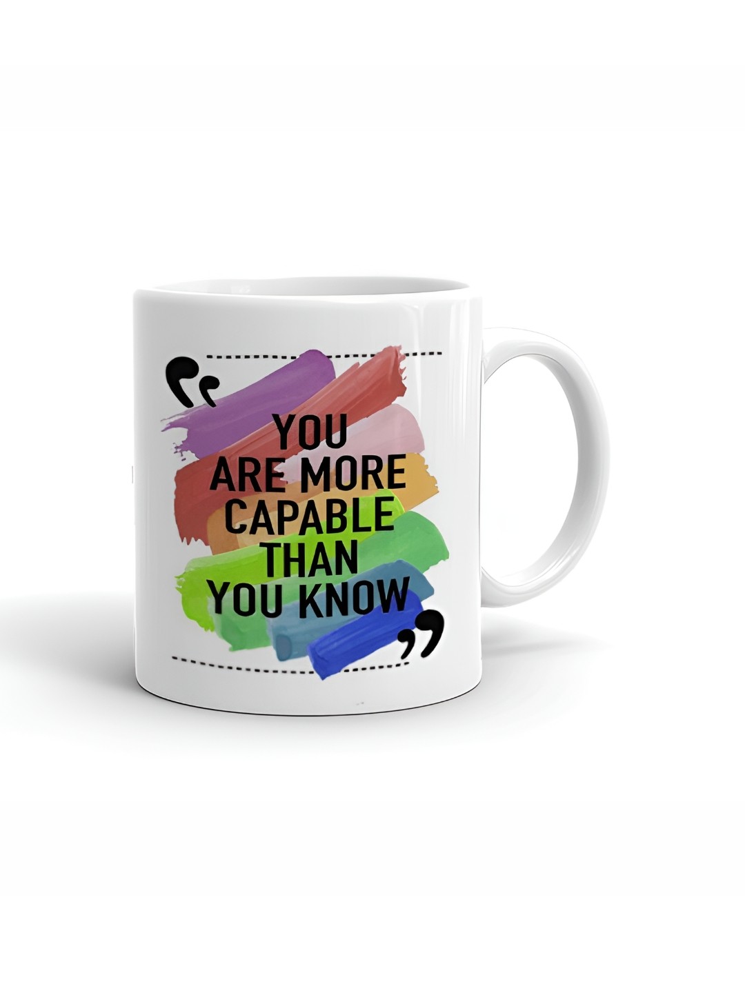 

Khakee White & Green Printed Ceramic Glossy Mug 325 ML