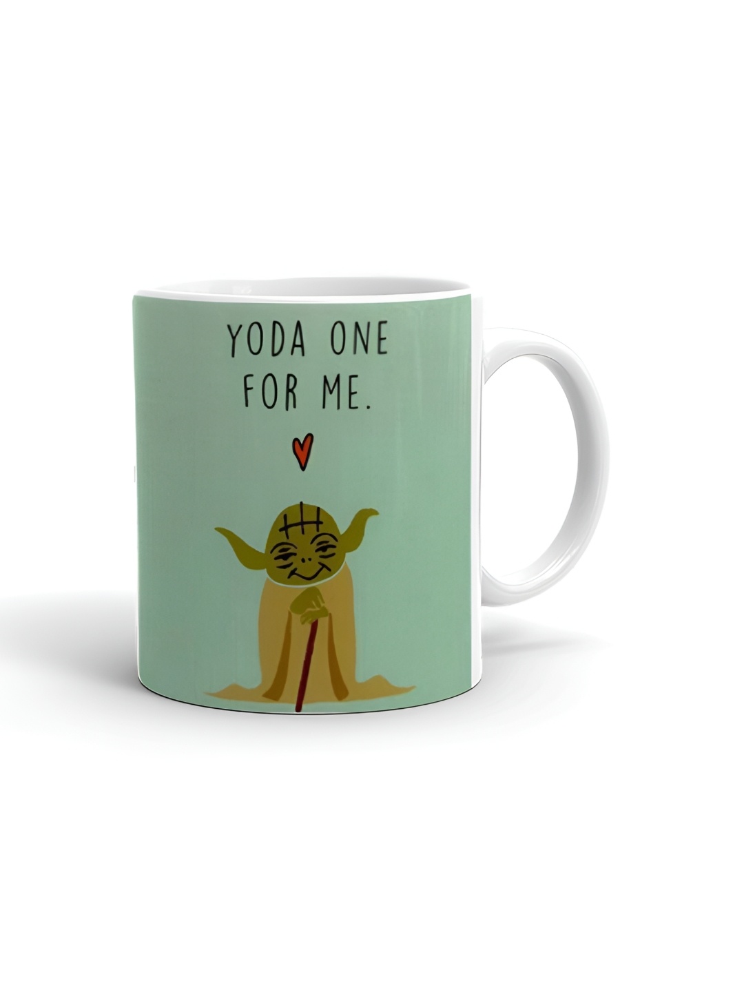

Khakee White & Green Text or Slogans Printed Ceramic Glossy Mug 325 ml