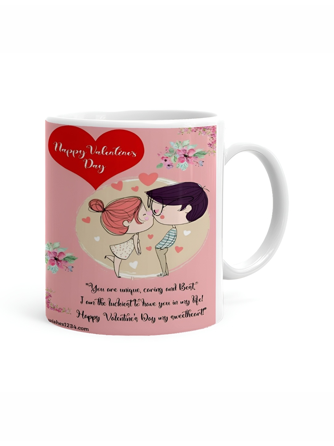 

Khakee White & Red Text or Slogans Printed Ceramic Glossy Mug 325 ml