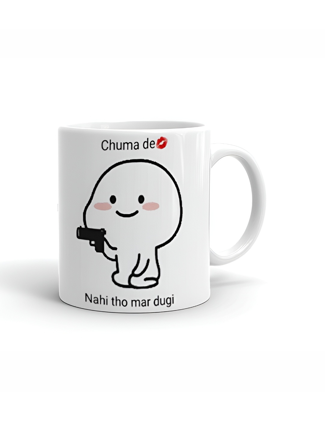 

Khakee White & Black Text or Slogans Printed Glossy Microwave Safe Mugs 325ml