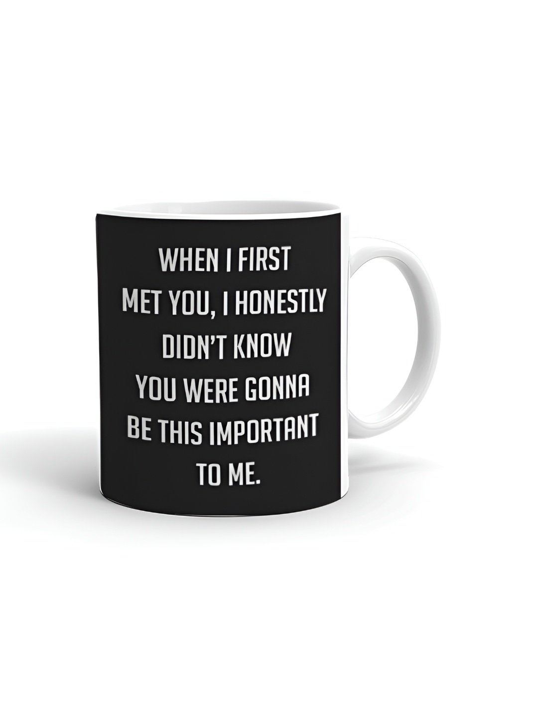 

Khakee White & Black Printed Microwave Safe Ceramic Glossy Mug 325 ml