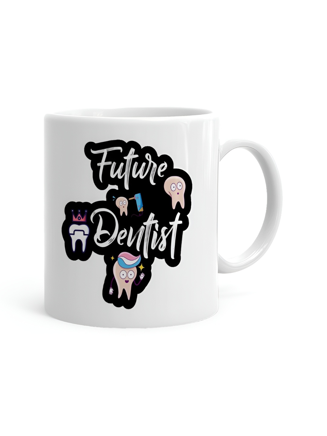 

Khakee White & Black Text or Slogans Printed Ceramic Glossy Cups 325 ml