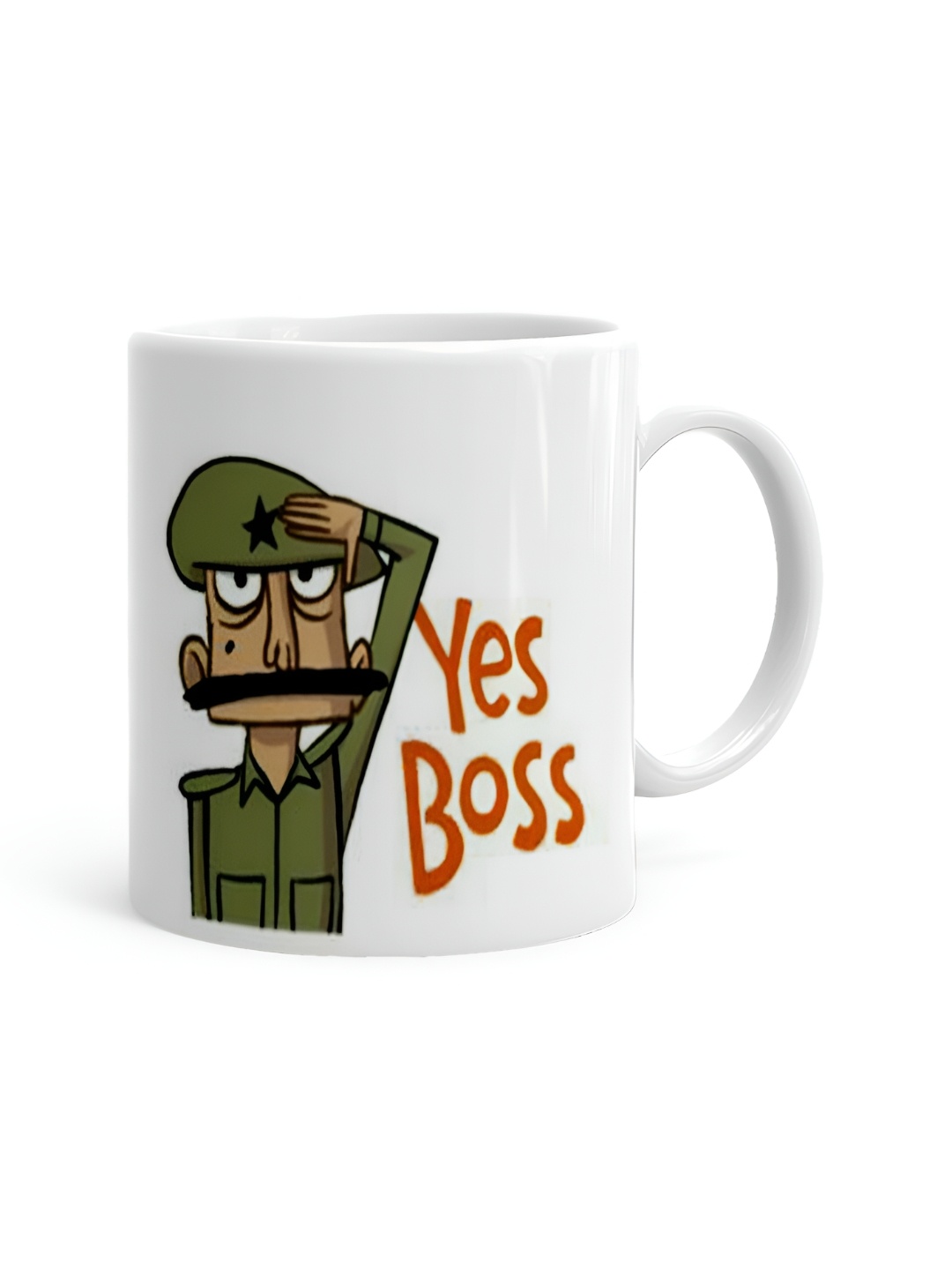 

Khakee White & Green Text or Slogans Printed Ceramic Glossy Mugs 325 ml