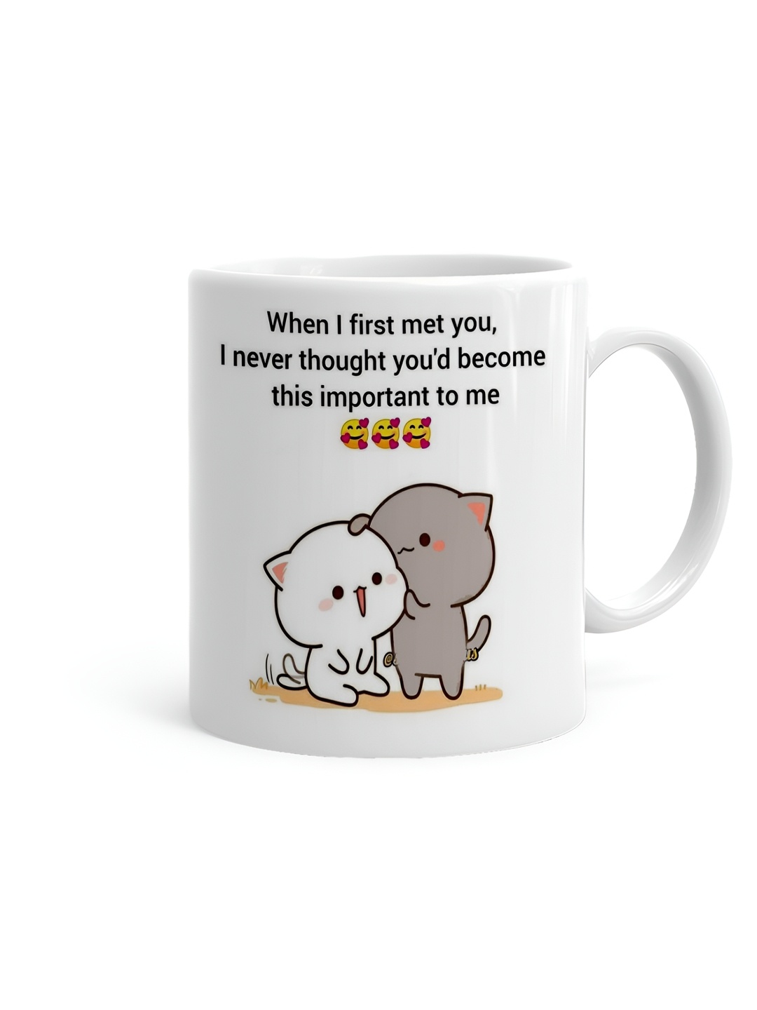 

Khakee White & Black Printed Microwave Safe Ceramic Glossy Mug 325 ml