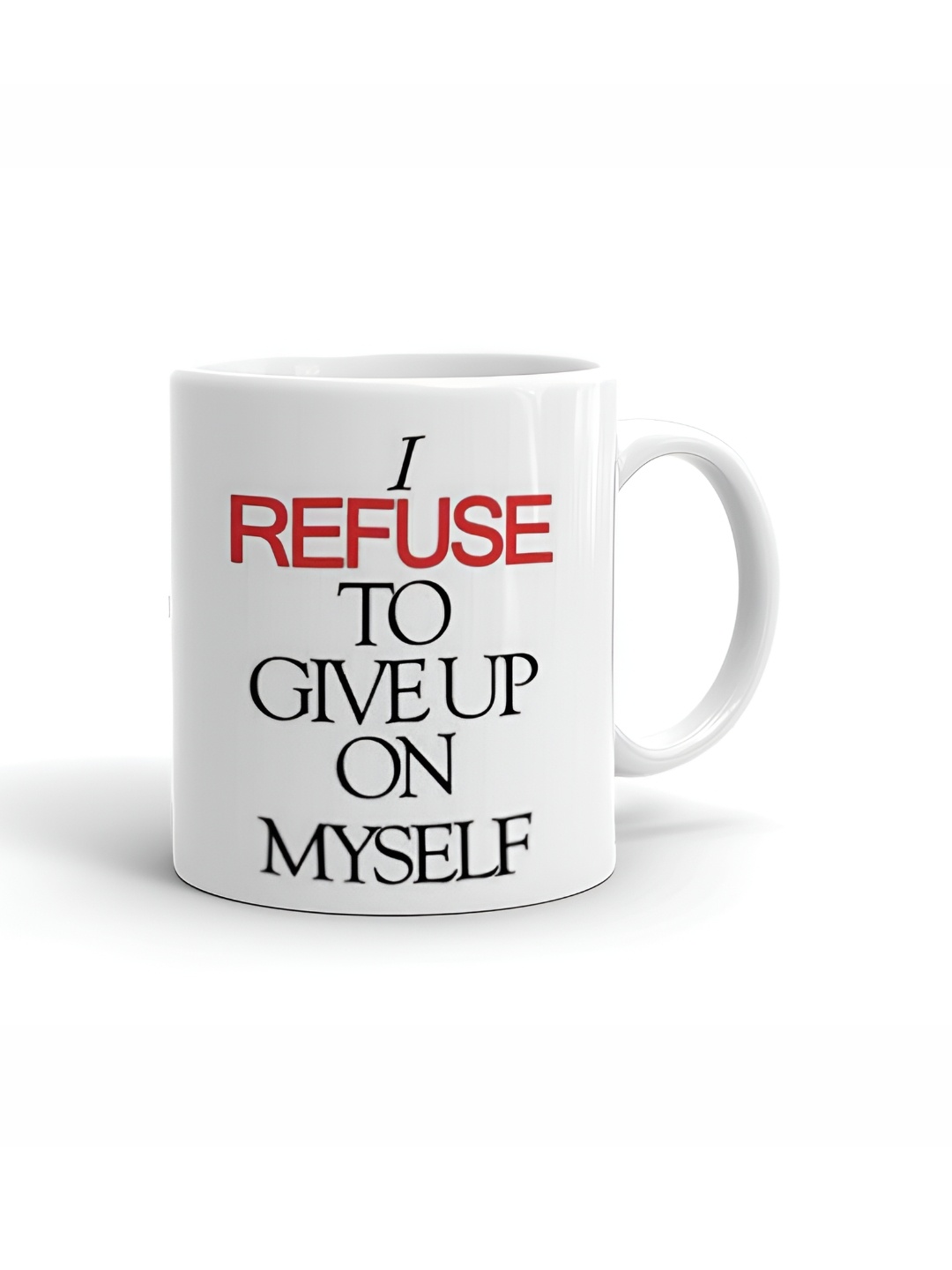 

Khakee White & Black Text or Slogans Printed Ceramic Glossy Mug 325 ml