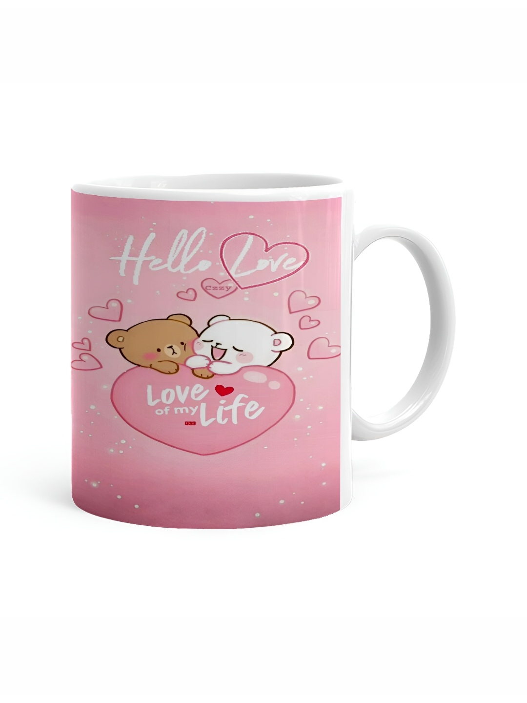 

Khakee White & Pink Text or Slogans Printed Ceramic Glossy Mug 325 ml
