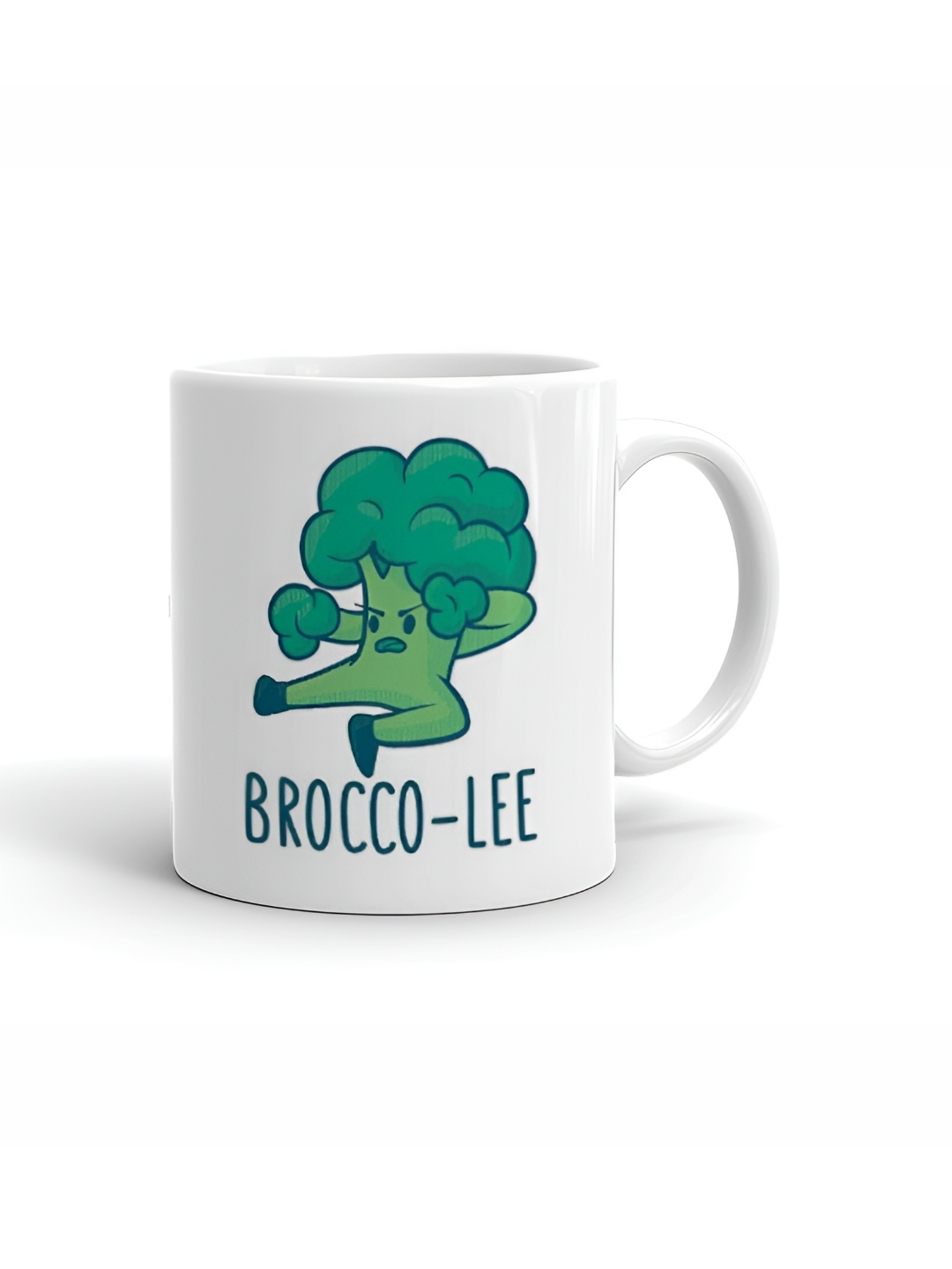 

Khakee White & Green Printed Ceramic Glossy Mug 325 ml