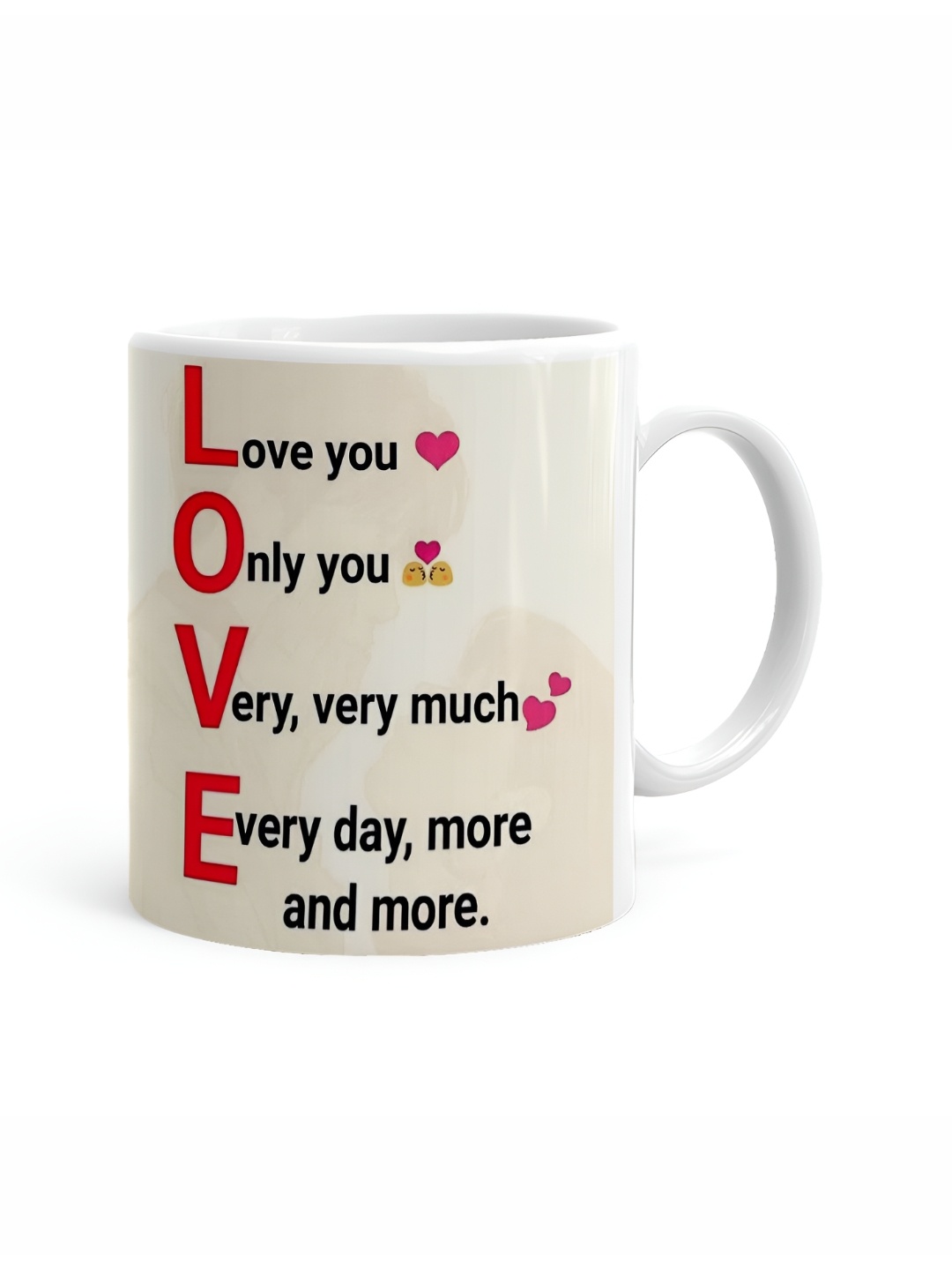 

Khakee White & Black Text or Slogans Printed Ceramic Glossy Mug 325 ml