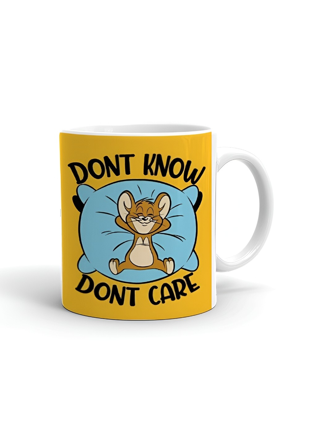

Khakee White & Yellow Printed Ceramic Glossy Mug 325 ml