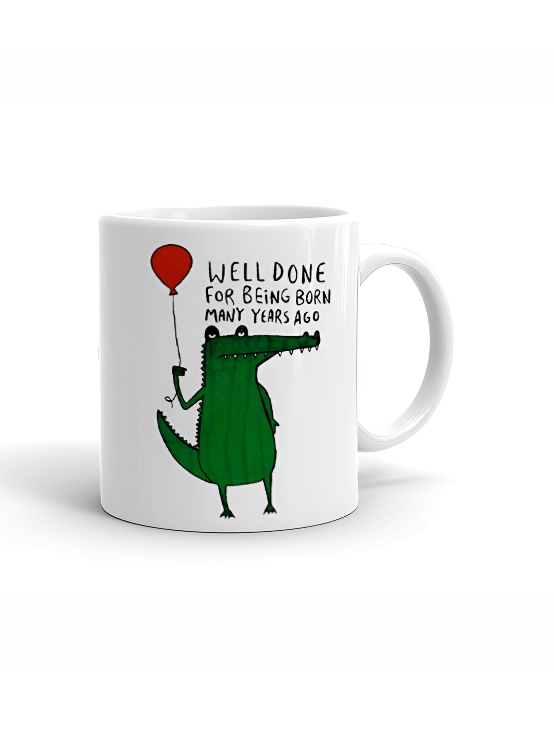 

Khakee White & Black Printed Ceramic Glossy Mug 325 ml