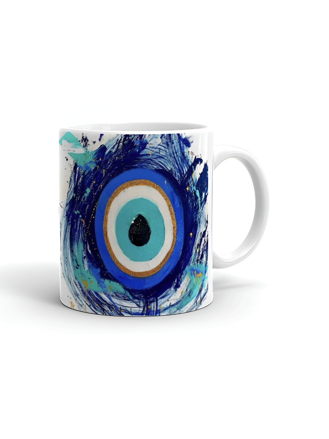 

Khakee White & Blue Text or Slogans Printed Ceramic Glossy Mug 325 ML