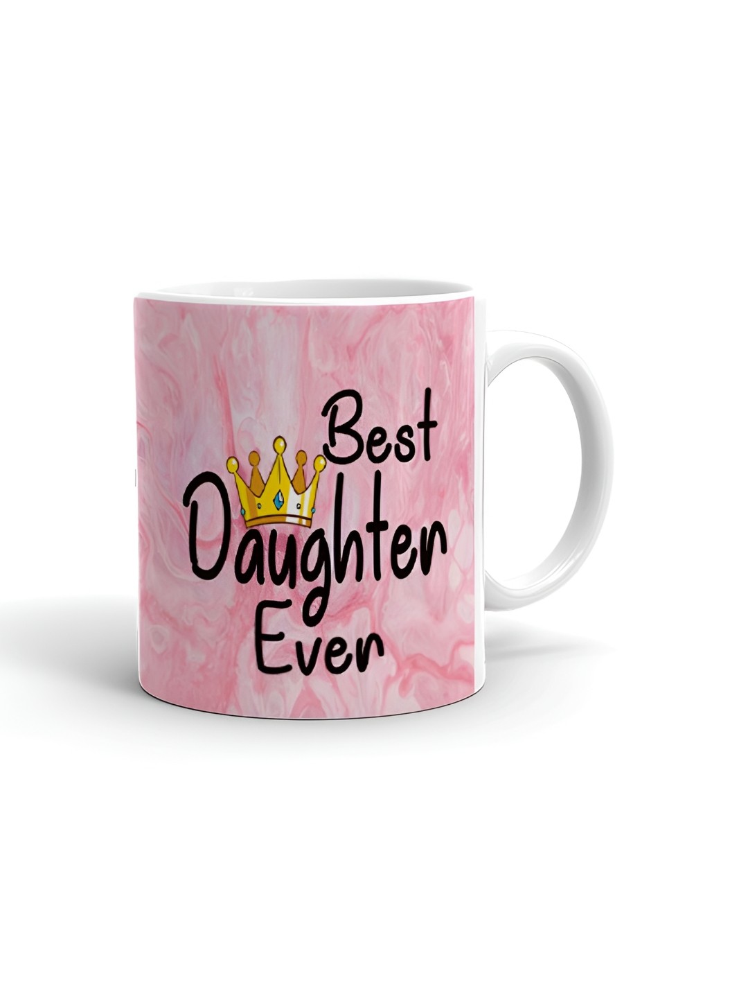 

Khakee White & Pink Printed Ceramic Glossy Mug 325 ml