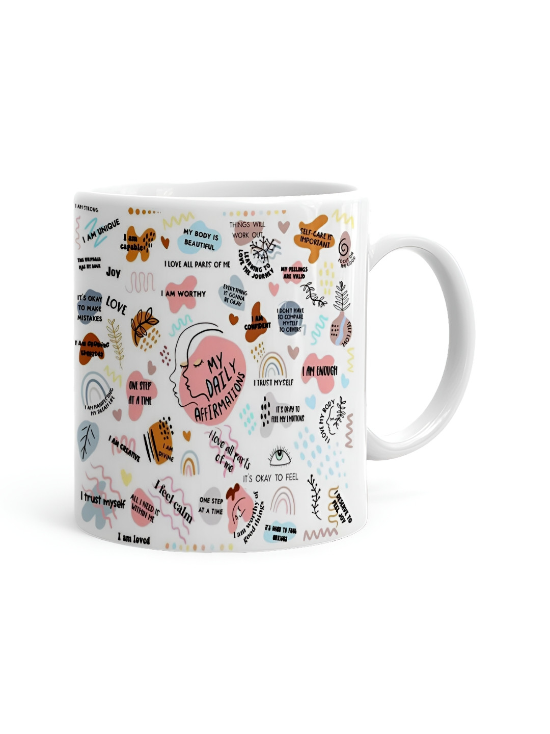 

Khakee White & Blue Text or Slogans Printed Ceramic Glossy Mug 325 ml