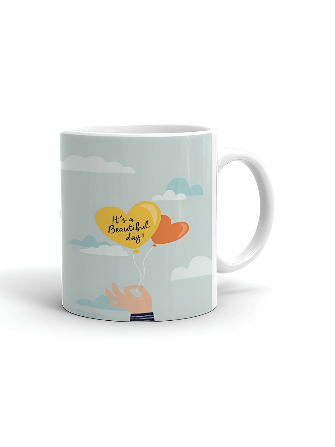 

Khakee White & Green Printed Ceramic Glossy Mug 325ml