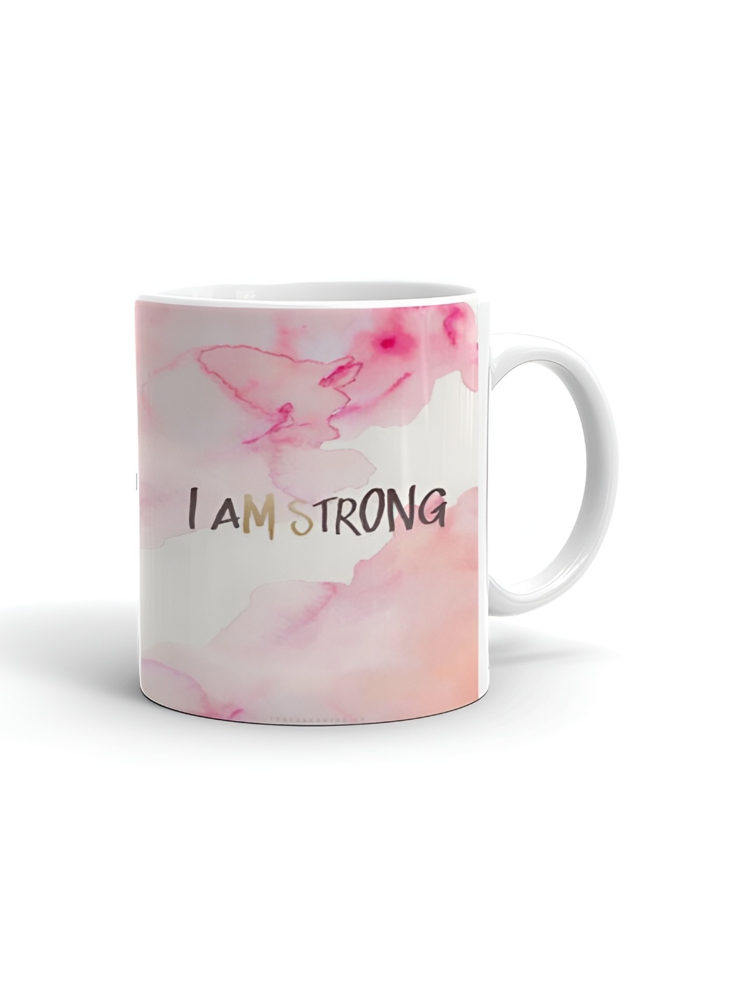 

Khakee White & Pink Text or Slogans Printed Ceramic Glossy Mug 325 ml