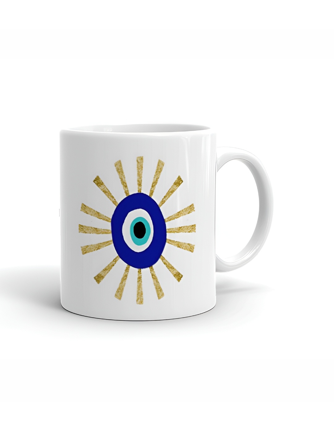 

Khakee White & Blue Printed Ceramic Glossy Mug 325 ml