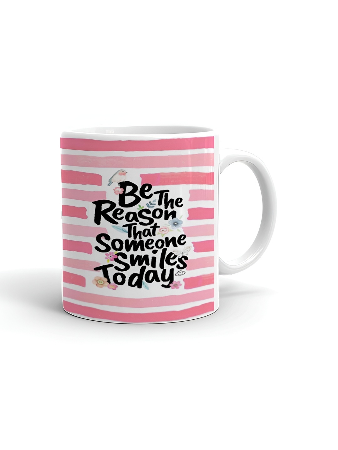 

Khakee White & Pink Text or Slogans Printed Glossy Microwave Safe Mugs 325ml