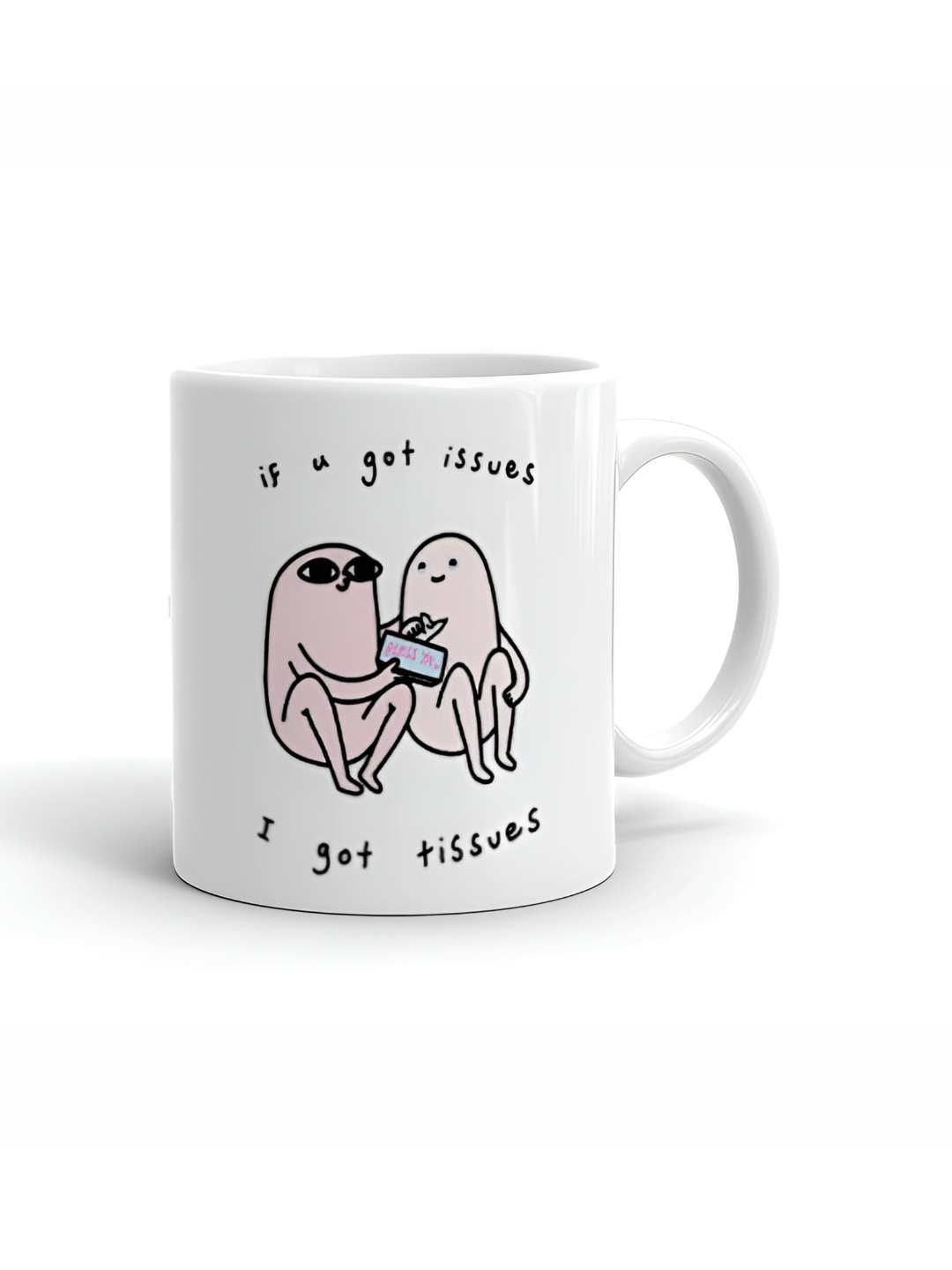 

Khakee White & Pink Printed Ceramic Glossy Microwave Safe Mug 325ml