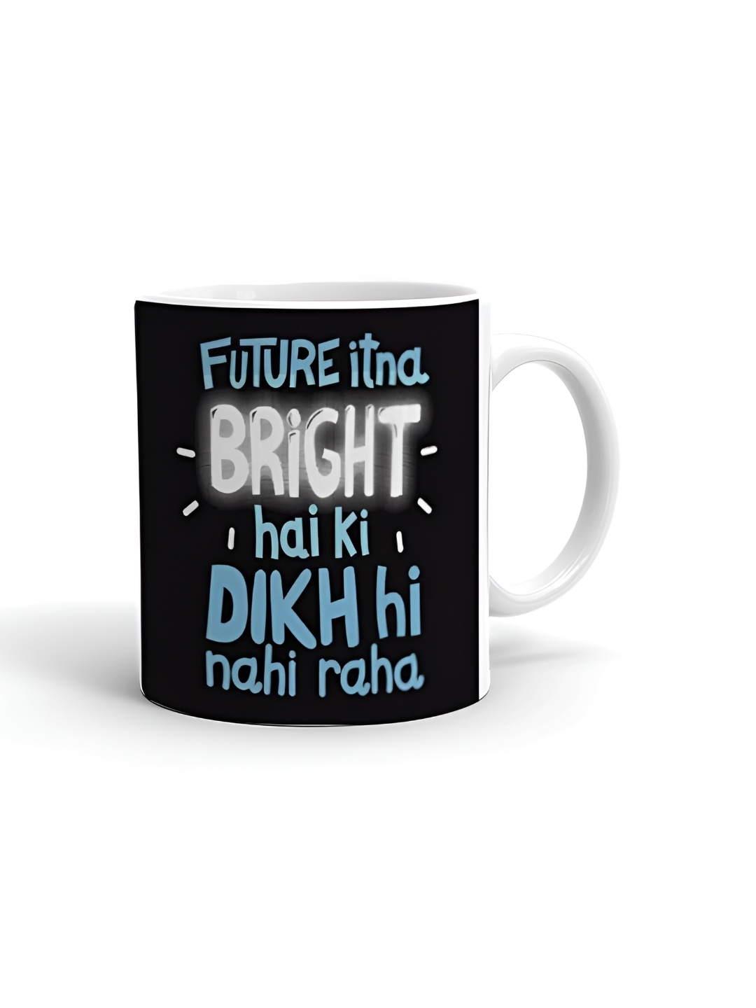 

Khakee White & Black Text or Slogans Printed Ceramic Glossy Mug 325ml