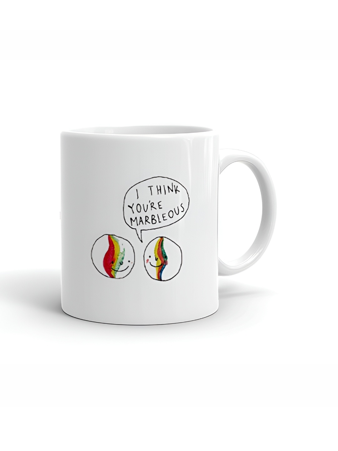 

Khakee White & Black Printed Ceramic Glossy Mug 325 ML