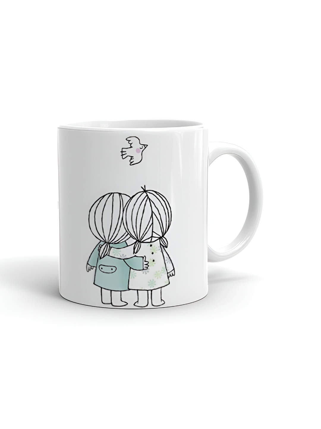 

Khakee White & Black Graphic Printed Microwave Safe Ceramic Glossy Mug 325 ml