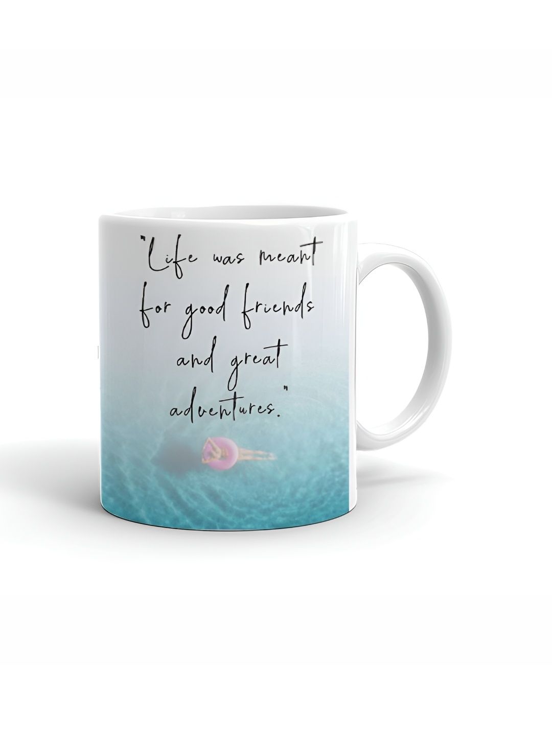 

Khakee White & Blue Printed Ceramic Glossy Mug 325 ml