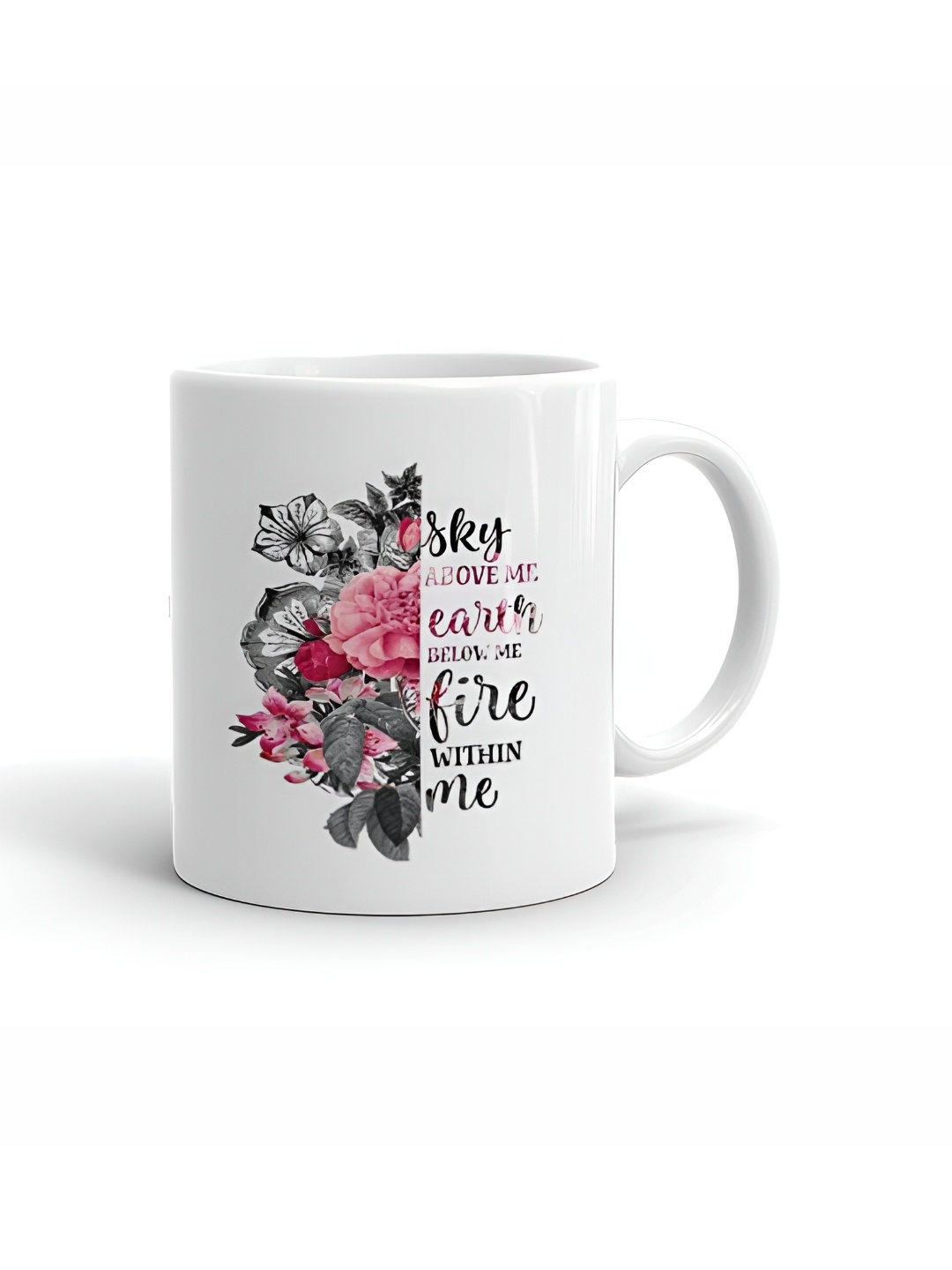 

Khakee White & Pink Text or Slogans Printed Glossy Microwave Safe Mugs 325ml