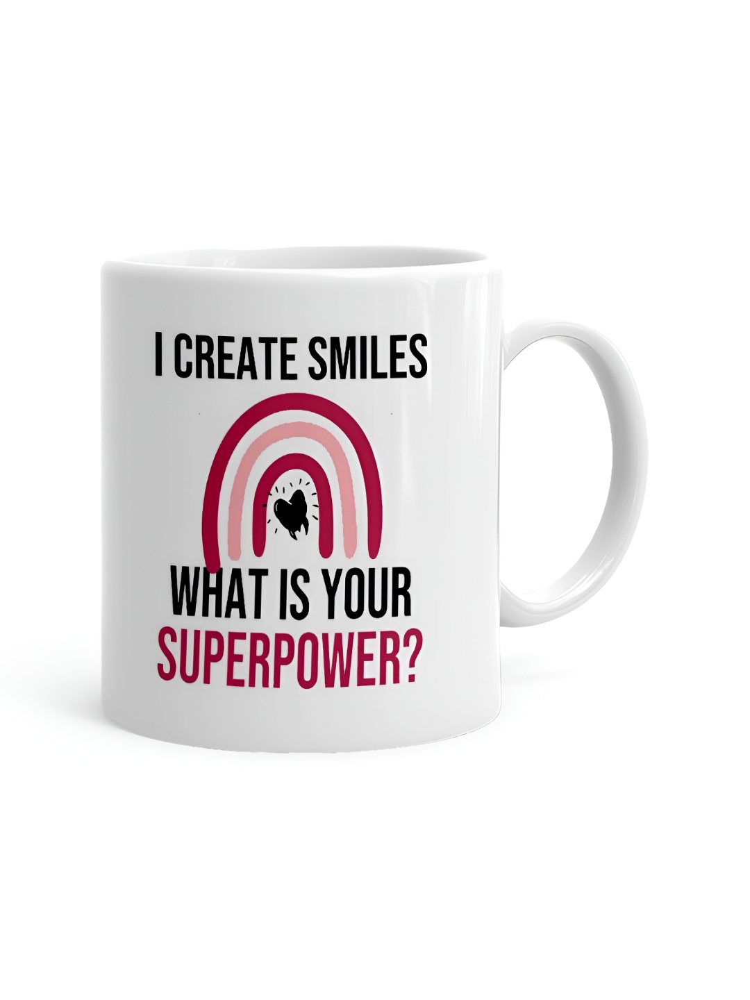 

Khakee White & Red Text or Slogans Printed Microwave Safe Ceramic Glossy Mug 325 ml